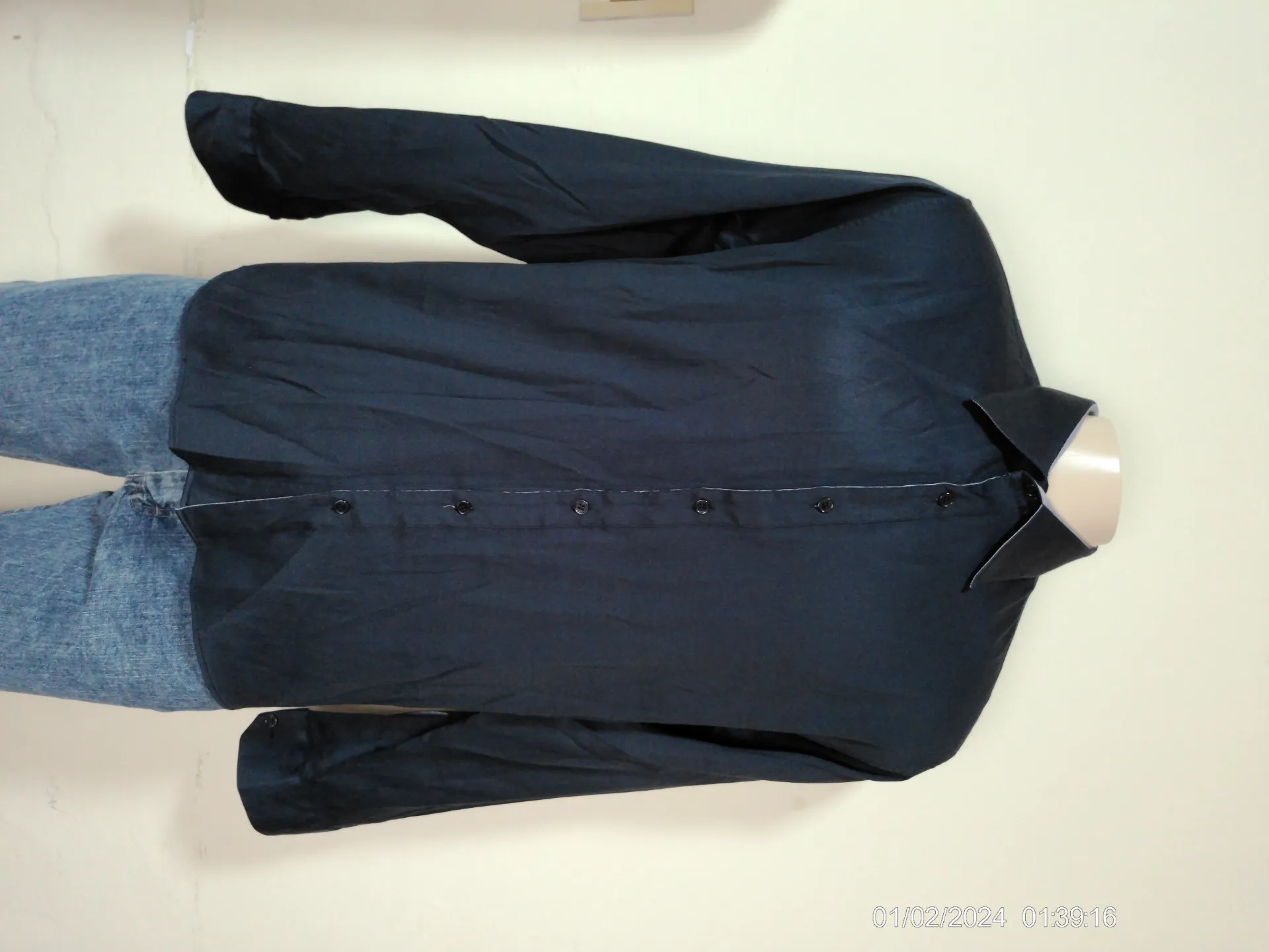 [MODMETIUSA] Camisa manga larga gris oscuro