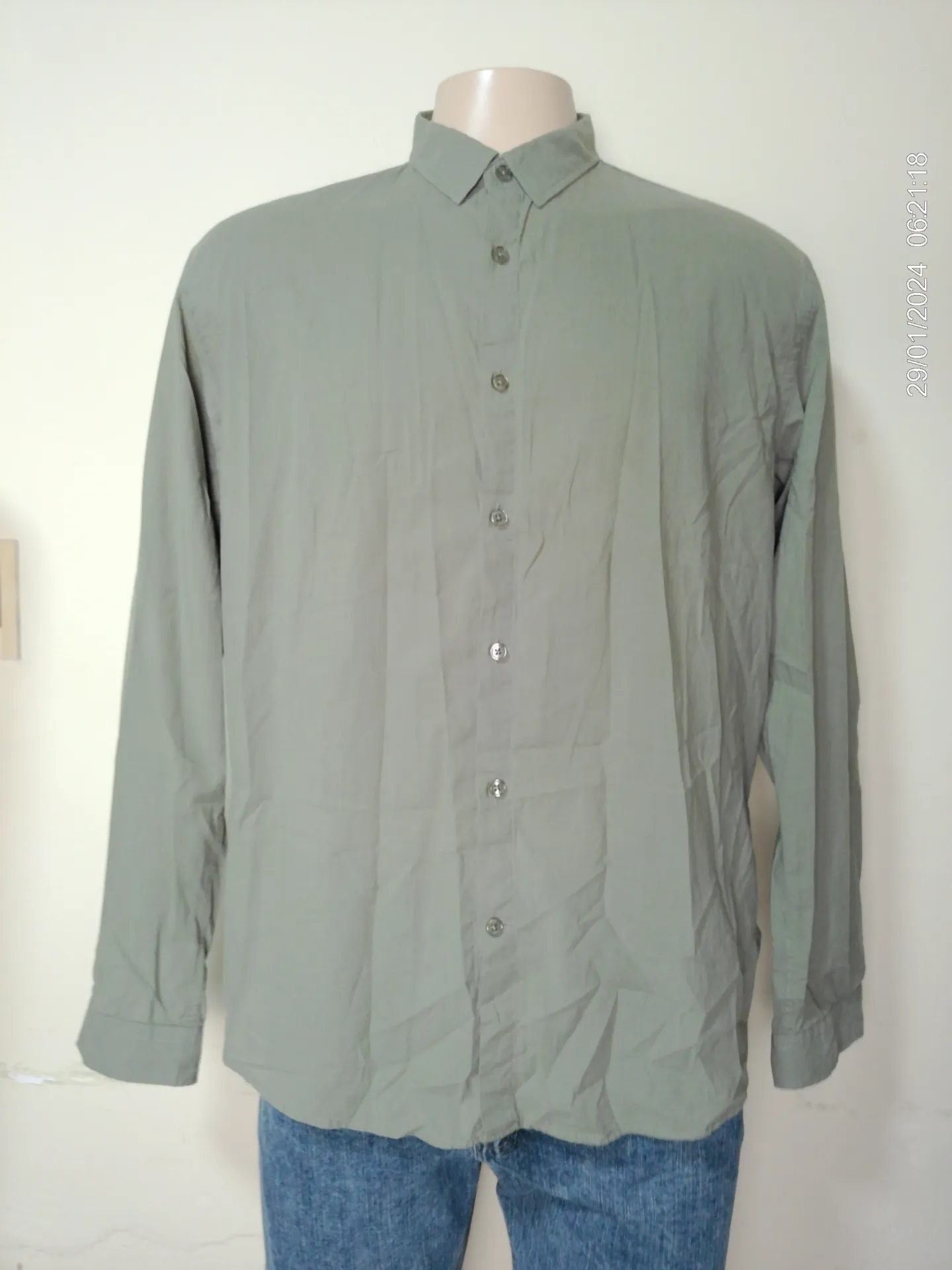 [MODMETIUSA0016] Camisa manga larga verde