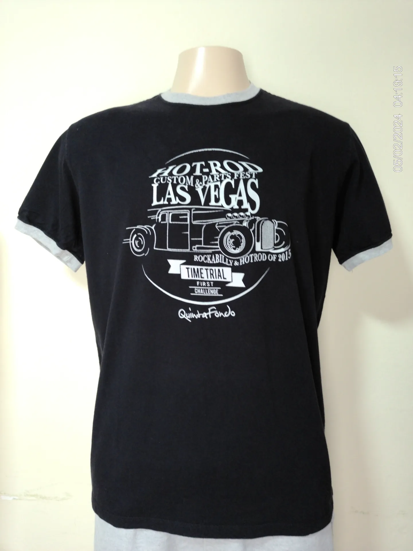 [MODMETIUSA0018] Remera de algodon negra Hot Rod Las Vegas