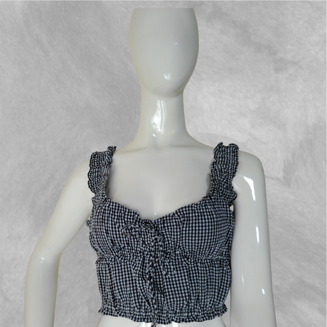 Top Zara blanca y negro talle S