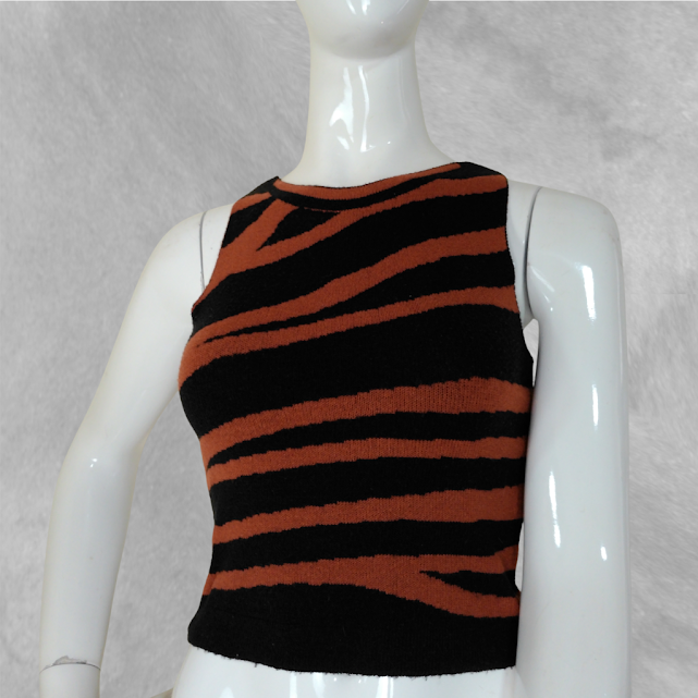 Top Sin marca sin manga animal print talle S