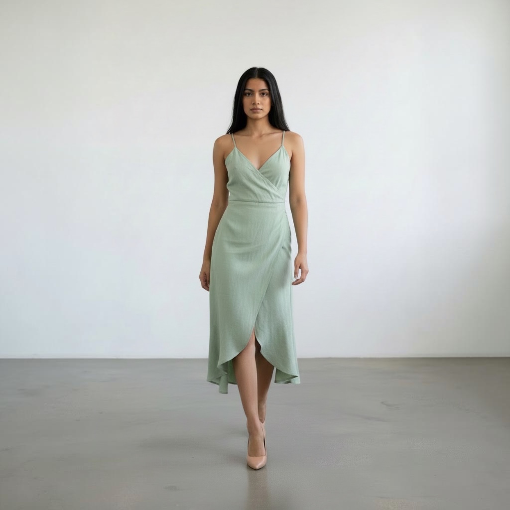 Vestido Zara Sin manga verde talle XS