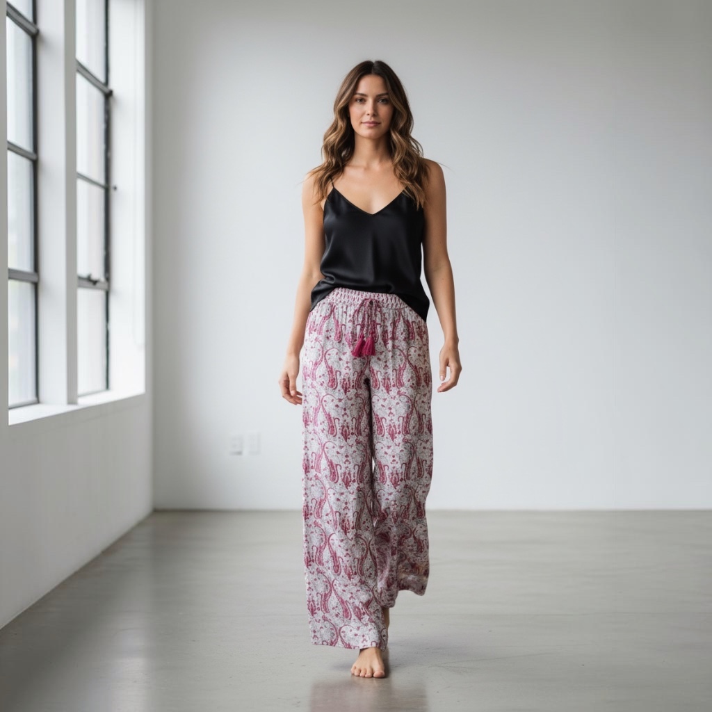 Pantalón MNG blanca y rojo Estampada talle XS