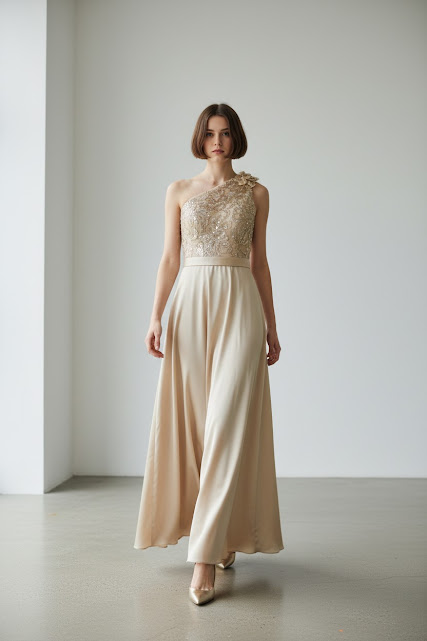 Vestido Sin marca dorado Brilloso talle S
